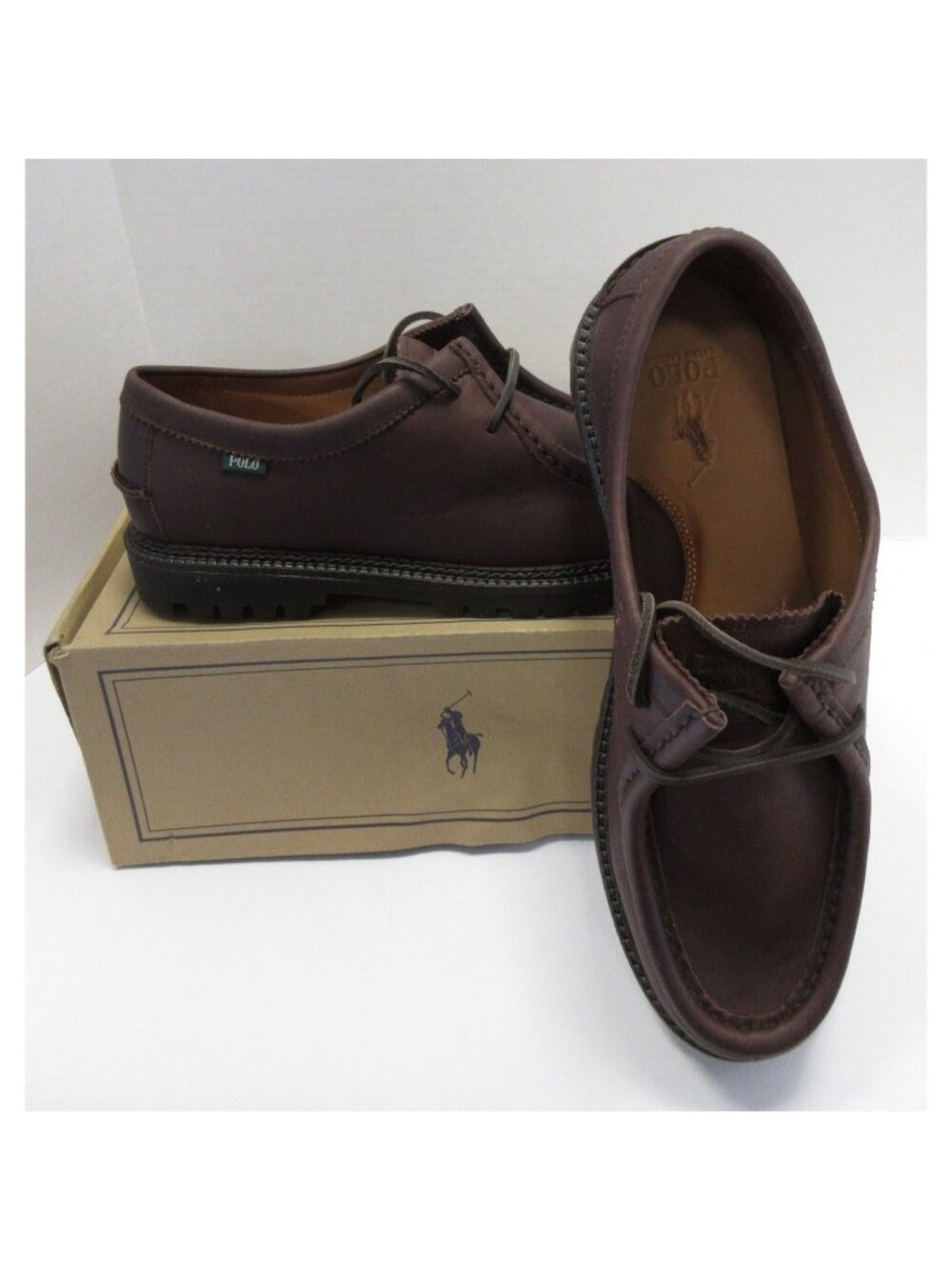 Polo Ralph Lauren Shoes 11.5 D Jett Apron Leather Moc Toe Lug Sole